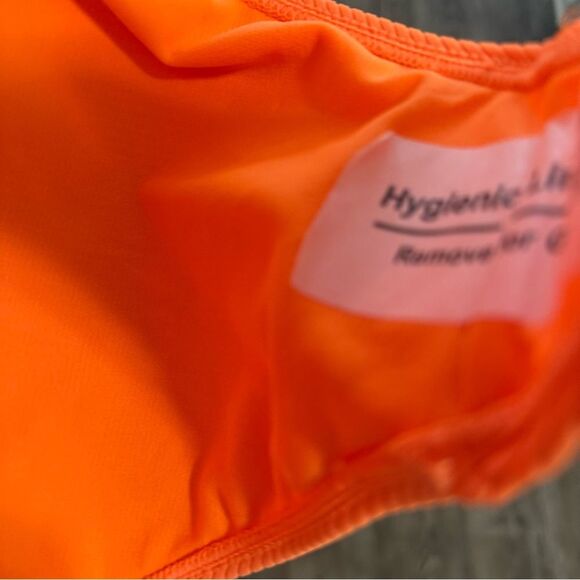 Decree Neon Orange Textured Bikini Set - Strapless Top & Cheeky Bottoms, XS, NWT - Picture 6 of 13
